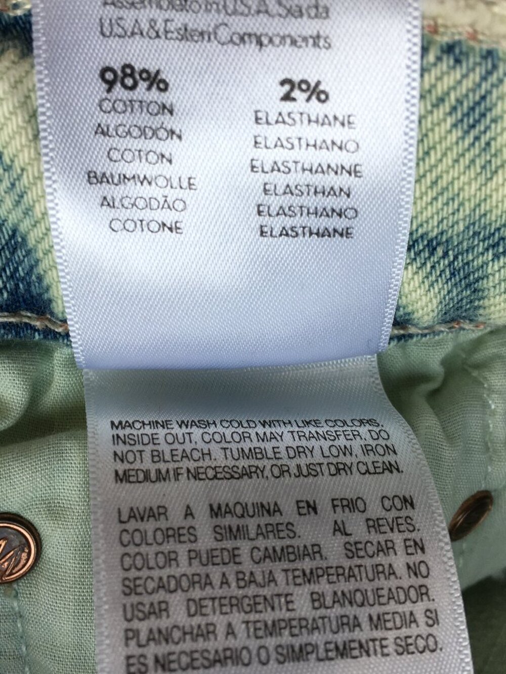 MOTHER Fern Juicy Fruit The Tripper Crop Fray Logo Hardware Button Fly Jeans - Picture 5 of 16